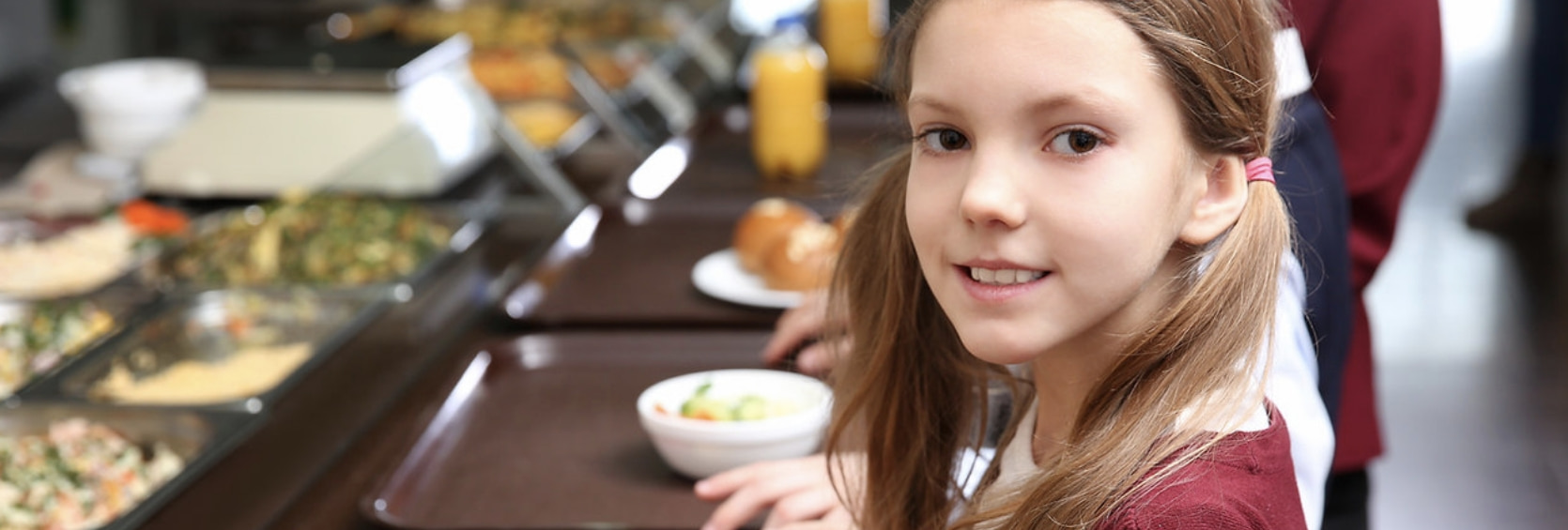 School girl in canteen